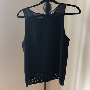 Black tank top with beading at bottom